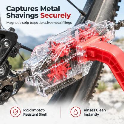 Transparent Bicycle Chain Cleaner Tool for Degreasing and Maintenance