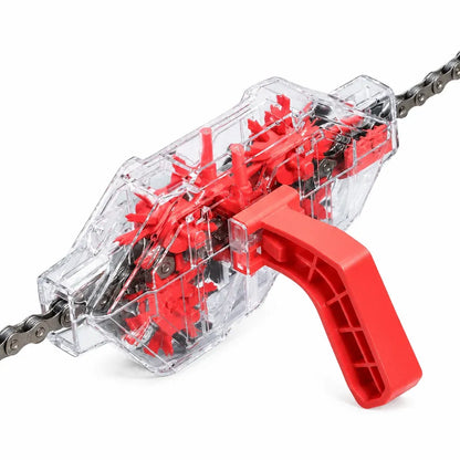 Transparent Bicycle Chain Cleaner Tool for Degreasing and Maintenance