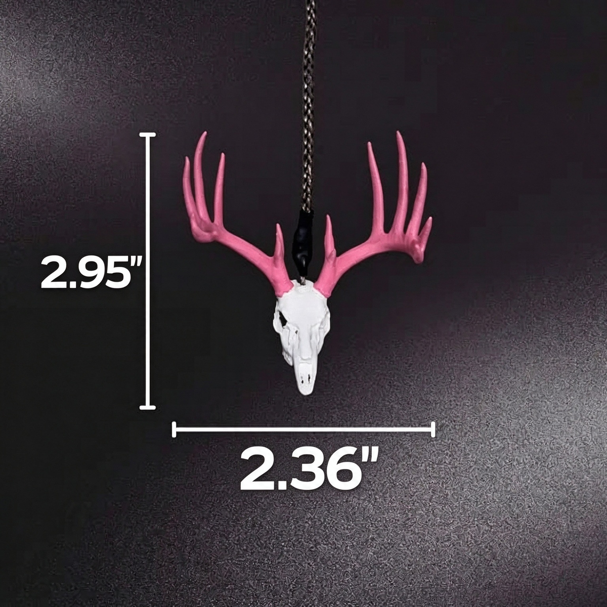 Whitetail Deer Skull Rearview Mirror Hanger