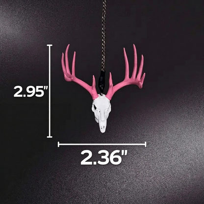 Whitetail Deer Skull Rearview Mirror Hanger