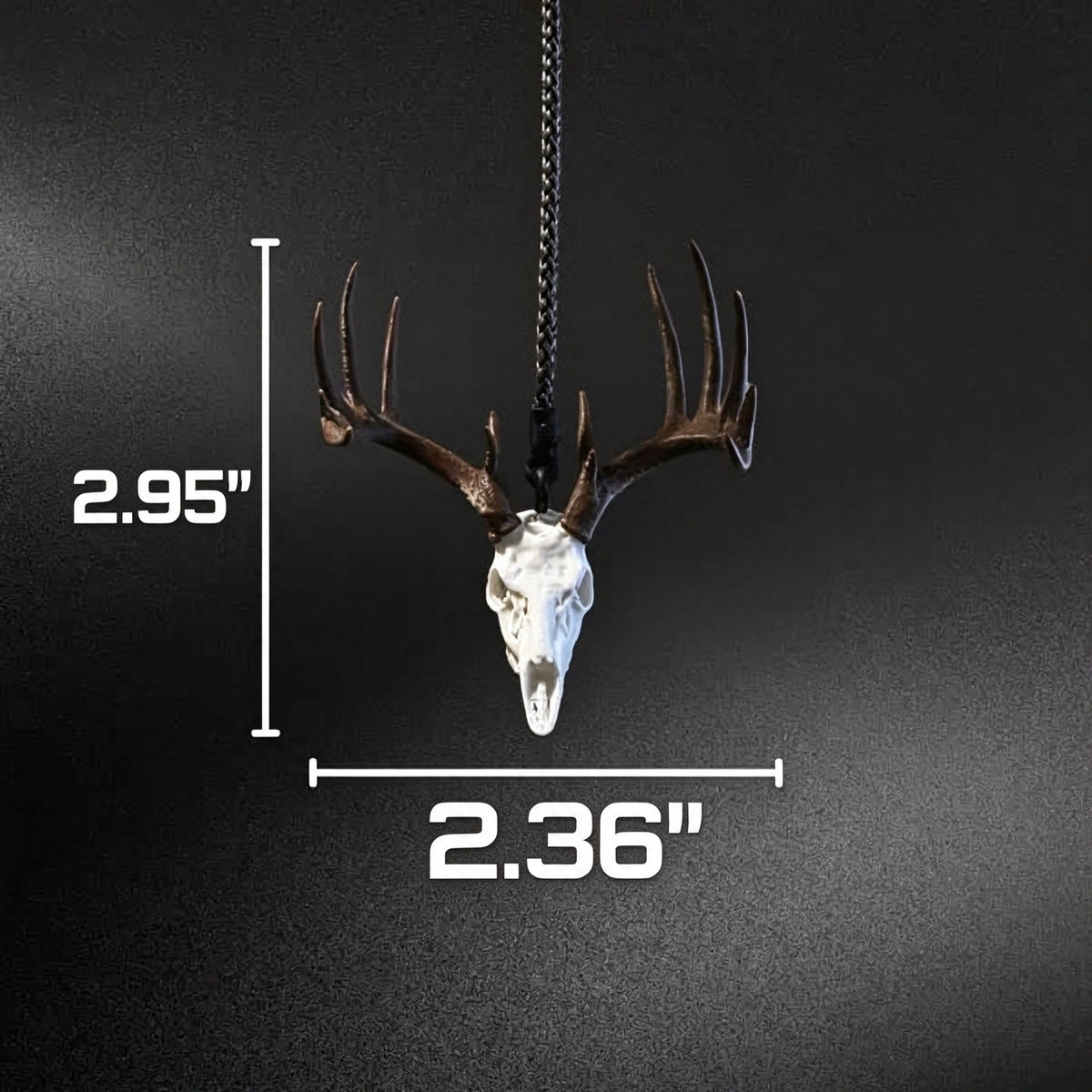 Whitetail Deer Skull Rearview Mirror Hanger