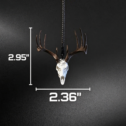 Whitetail Deer Skull Rearview Mirror Hanger