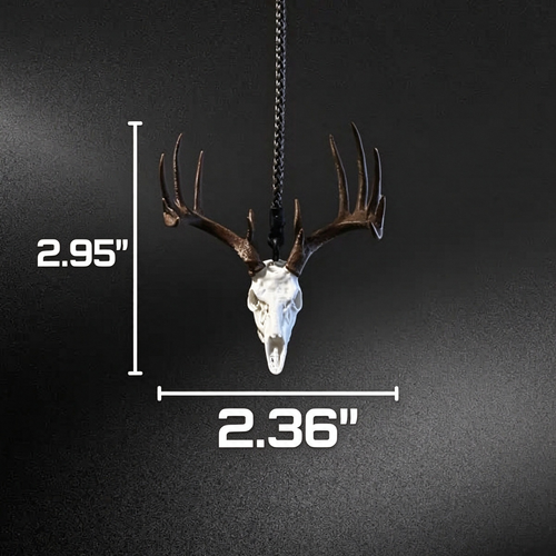 Whitetail Deer Skull Rearview Mirror Hanger