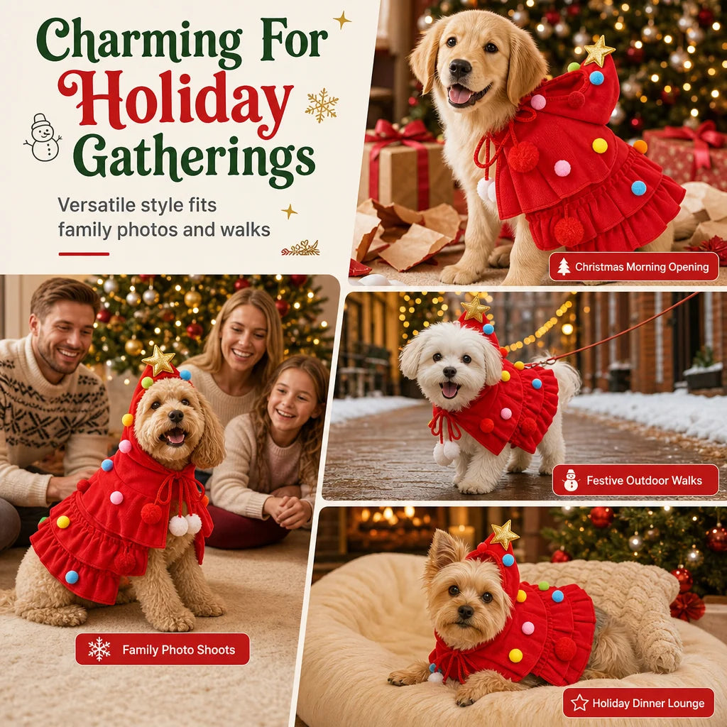 📢📢50% OFF !! ⏰Christmas Tree Pet Cape Cloak for Cats & Dogs