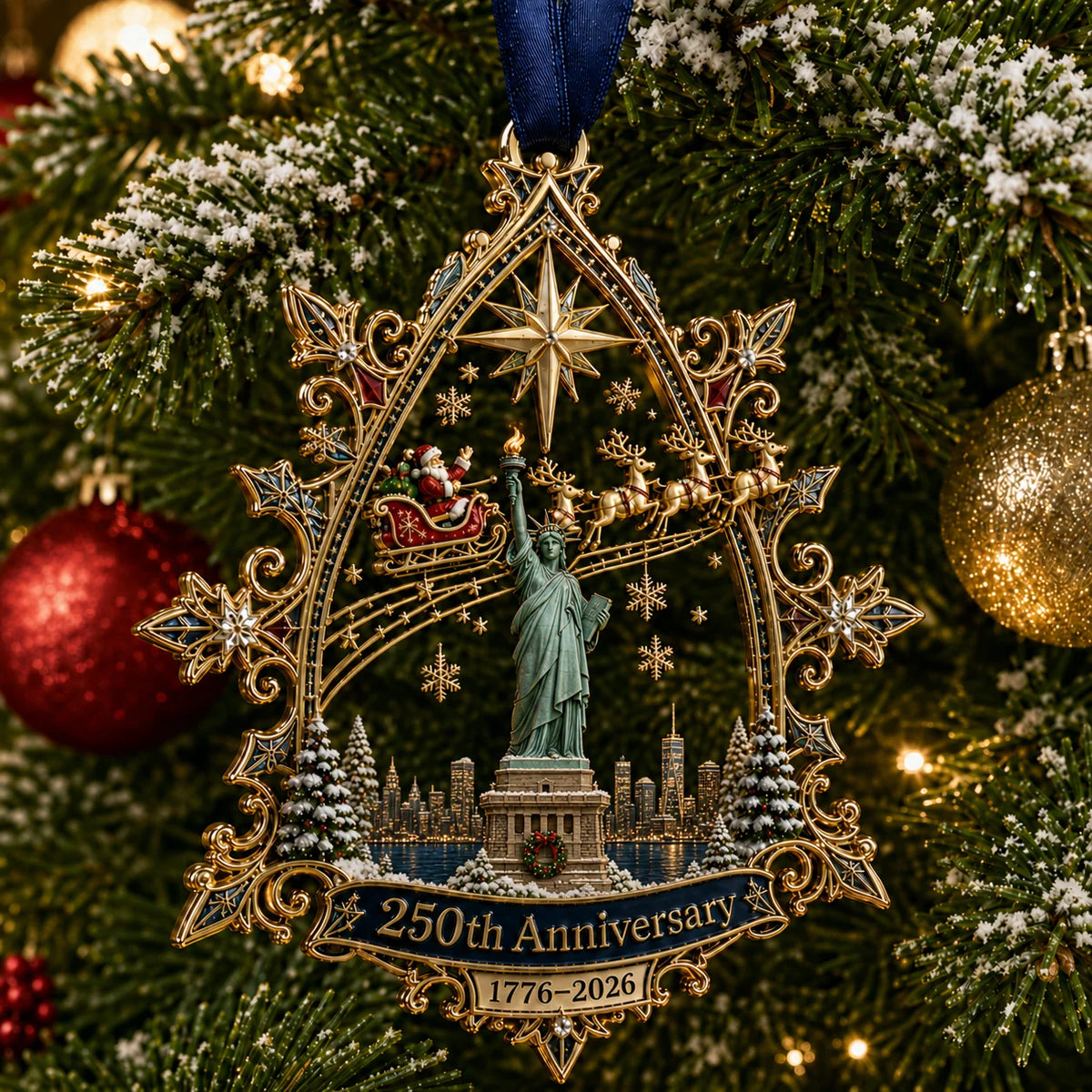 🔥250th Anniversary: Santa Flying Over the White House on a Snowy Night