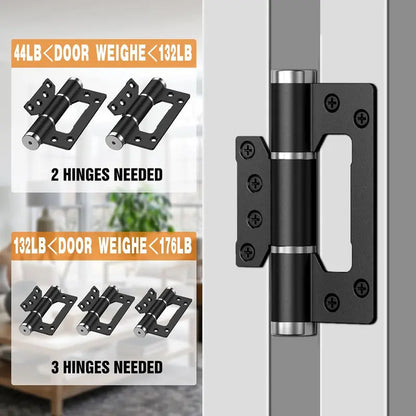 5' Self Closing Hinges, Soft Close Non Mortise, Heavy Duty Aluminum,2pk