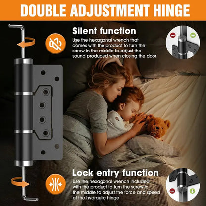 5' Self Closing Hinges, Soft Close Non Mortise, Heavy Duty Aluminum,2pk