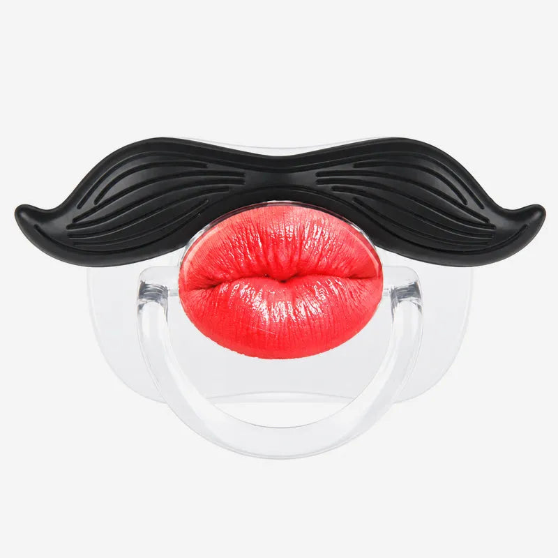 Red Lips and Mustache Baby Pacifier