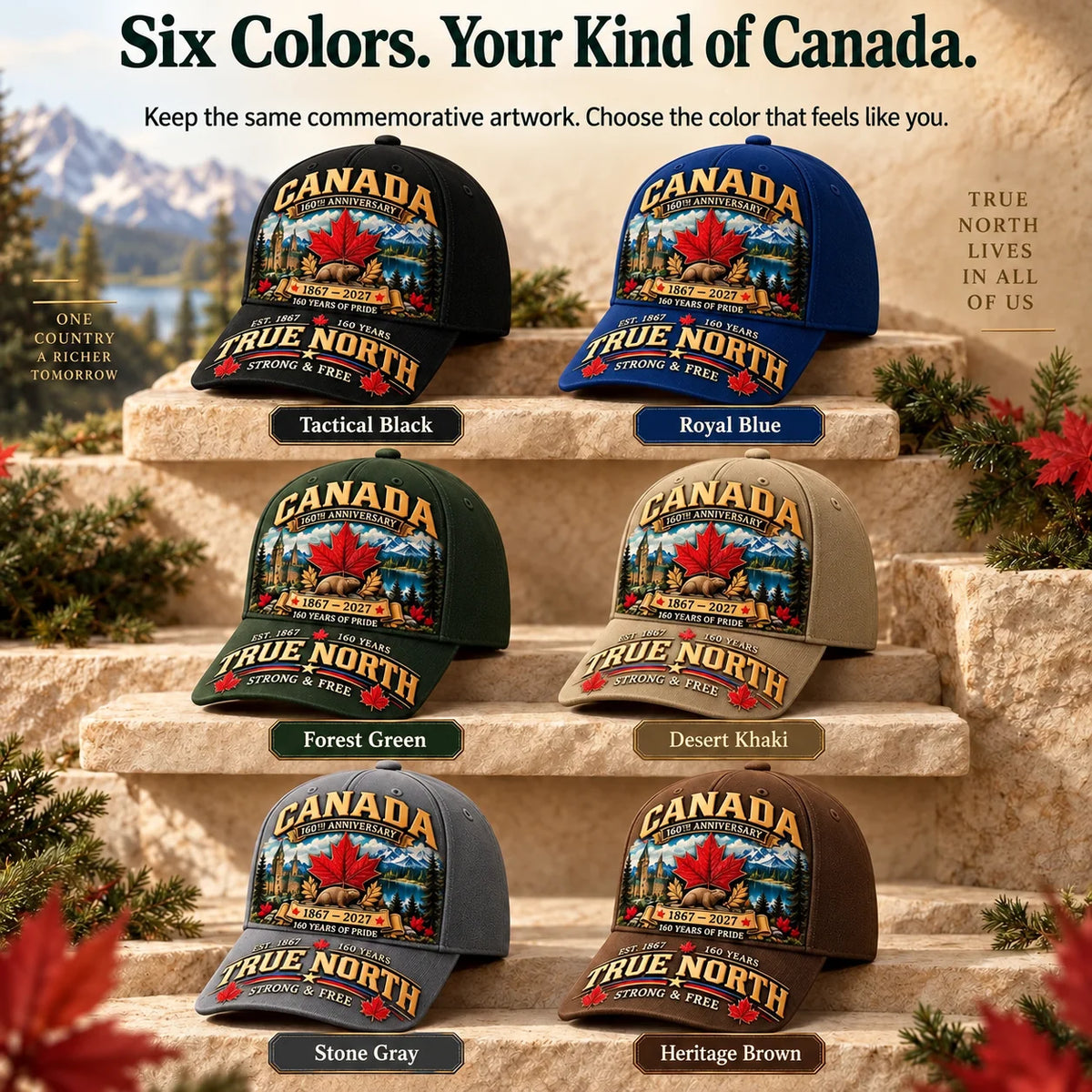 49% OFF -  Canada 160th Anniversary 1867–2027 – Premium Heritage Cap | Cotton-Poly Blend • Detailed Embroidery • Adjustable Fit