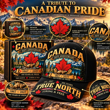 49% OFF -  Canada 160th Anniversary 1867–2027 – Premium Heritage Cap | Cotton-Poly Blend • Detailed Embroidery • Adjustable Fit