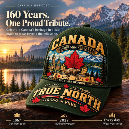 49% OFF -  Canada 160th Anniversary 1867–2027 – Premium Heritage Cap | Cotton-Poly Blend • Detailed Embroidery • Adjustable Fit
