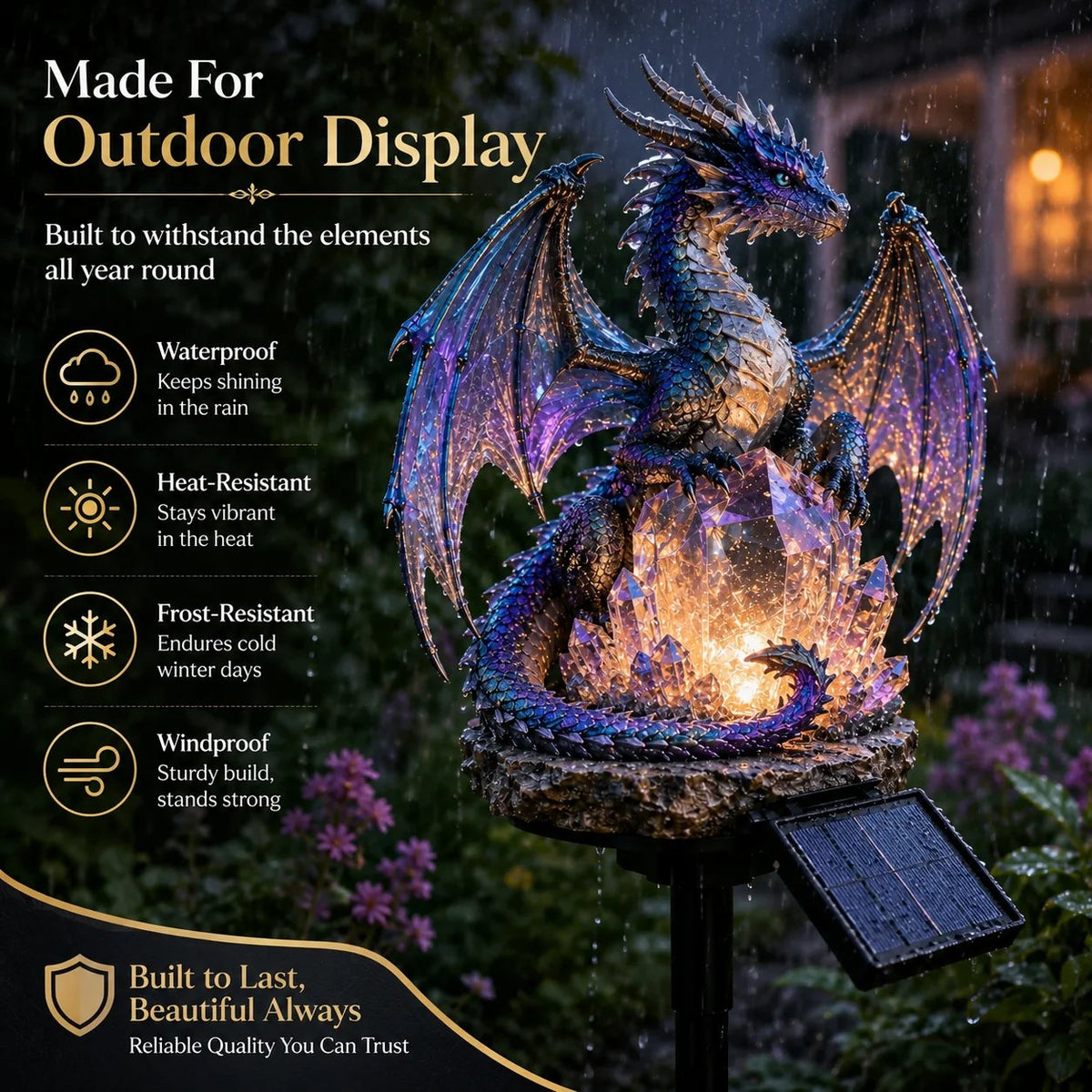🔥HOT SALE🔥Amethyst Crystal Dragon🐉Solar Dragon Crystal Garden Light