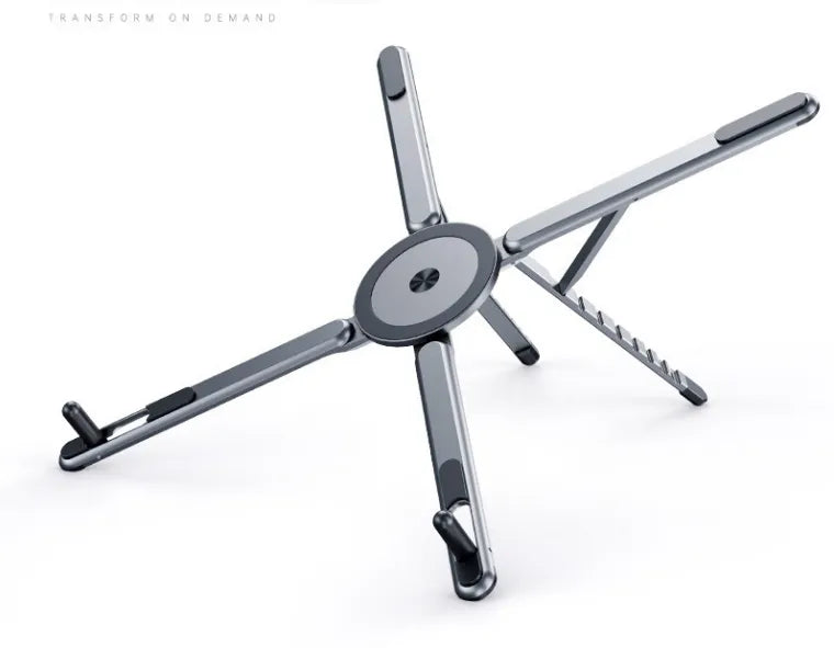 💻 Foldable Aluminum Laptop Stand – Built-In Magnetic Phone Holder