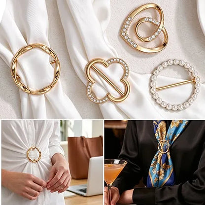 4-Piece Fashion Scarf & Shirt Styling Retaining clip Set