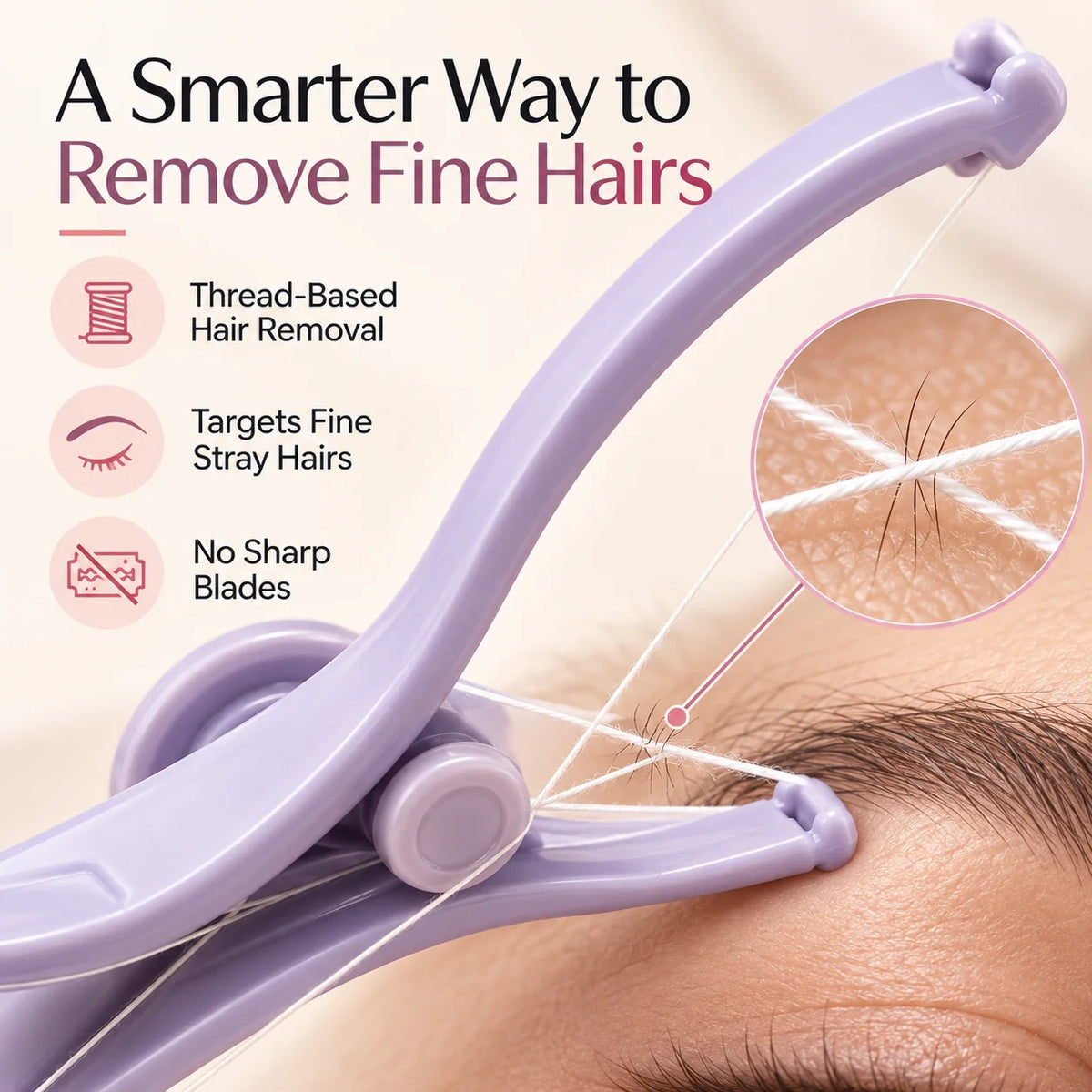 Eyebrow Threading Tool 💜 – Precise Facial Hair Removal at Home