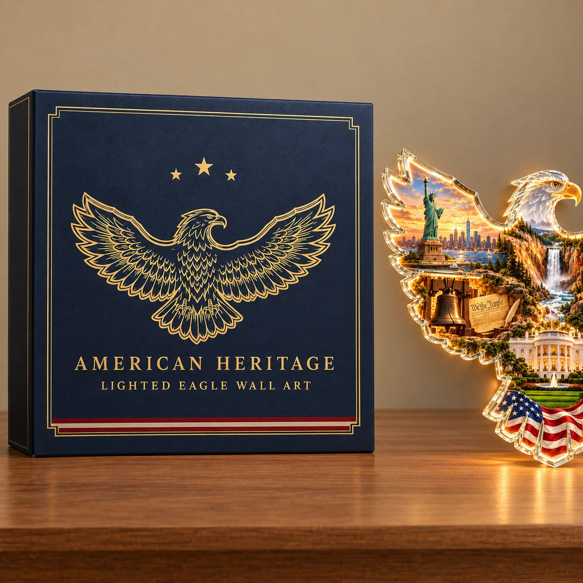 🦅🇺🇸 American Heritage™ Lighted Eagle Wall Art ✨