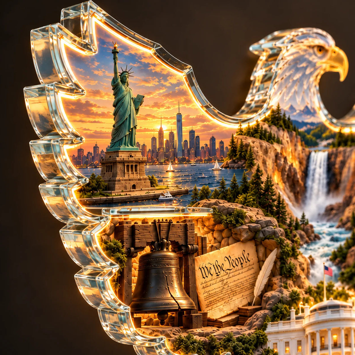 🦅🇺🇸 American Heritage™ Lighted Eagle Wall Art ✨