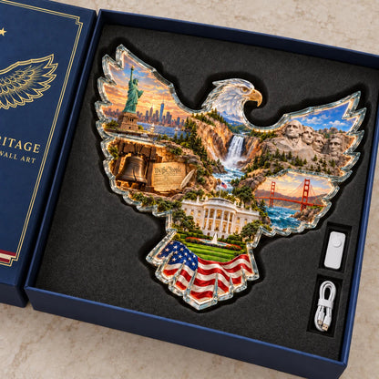 🦅🇺🇸 American Heritage™ Lighted Eagle Wall Art ✨