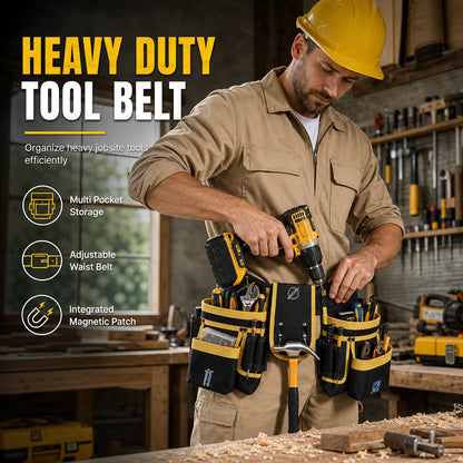 🛠️ Adjustable Tool Belt Pouch – Multi-Pocket Hands-Free Storage