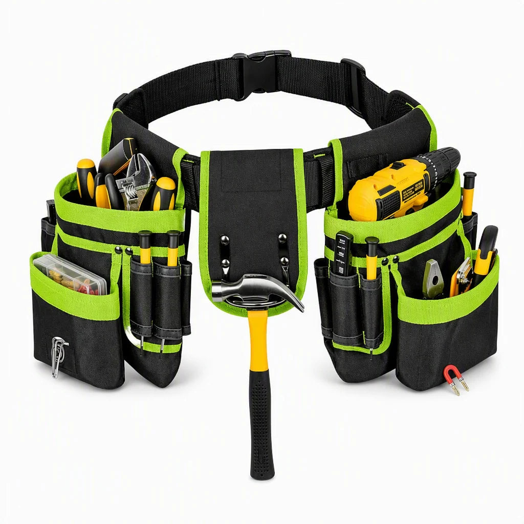 🛠️ Adjustable Tool Belt Pouch – Multi-Pocket Hands-Free Storage