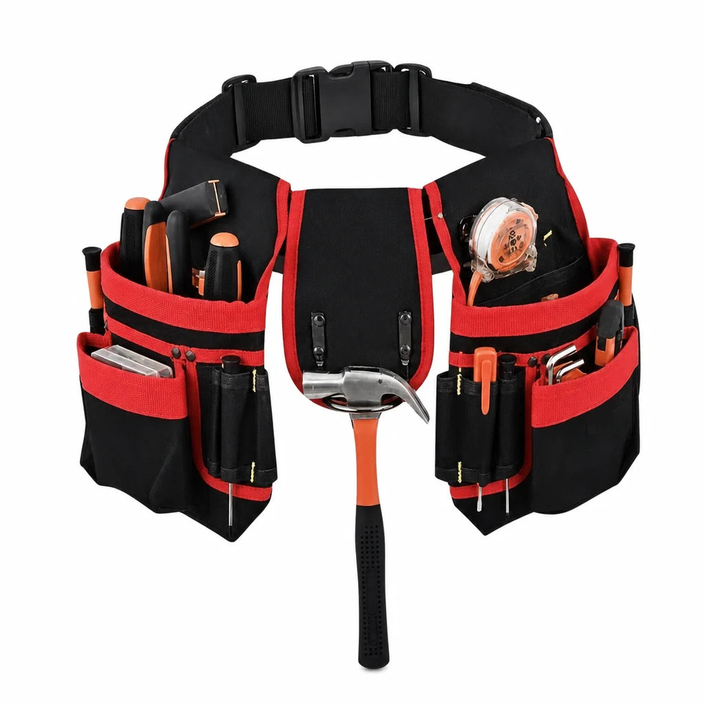 🛠️ Adjustable Tool Belt Pouch – Multi-Pocket Hands-Free Storage