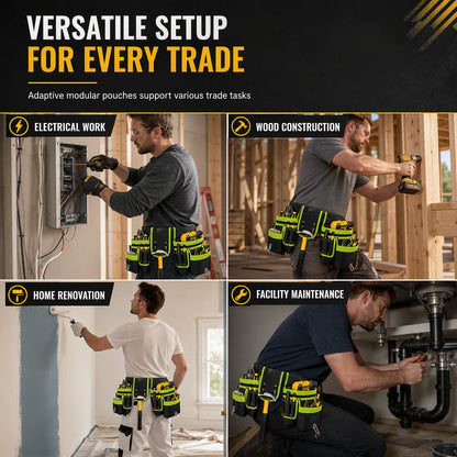 🛠️ Adjustable Tool Belt Pouch – Multi-Pocket Hands-Free Storage