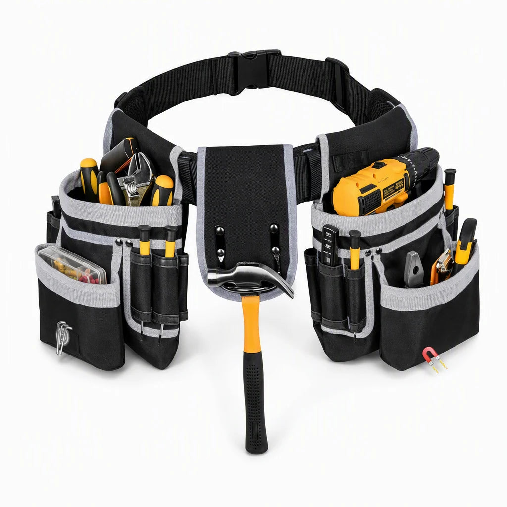 🛠️ Adjustable Tool Belt Pouch – Multi-Pocket Hands-Free Storage