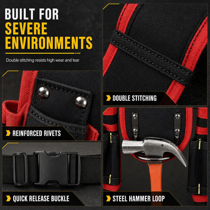 🛠️ Adjustable Tool Belt Pouch – Multi-Pocket Hands-Free Storage