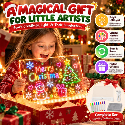 🎨 LED Light-Up Drawing Board for Kids – Reusable Glow Art Kit