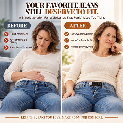 👖 Adjustable Elastic Waistband Button Extender – No-Sew Comfort for Jeans & Pants
