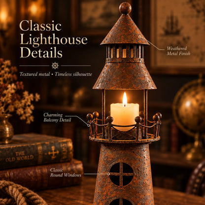 🕯️ Vintage Lighthouse Candle Lantern-Bring the Warm Glow of an Old Lighthouse Home