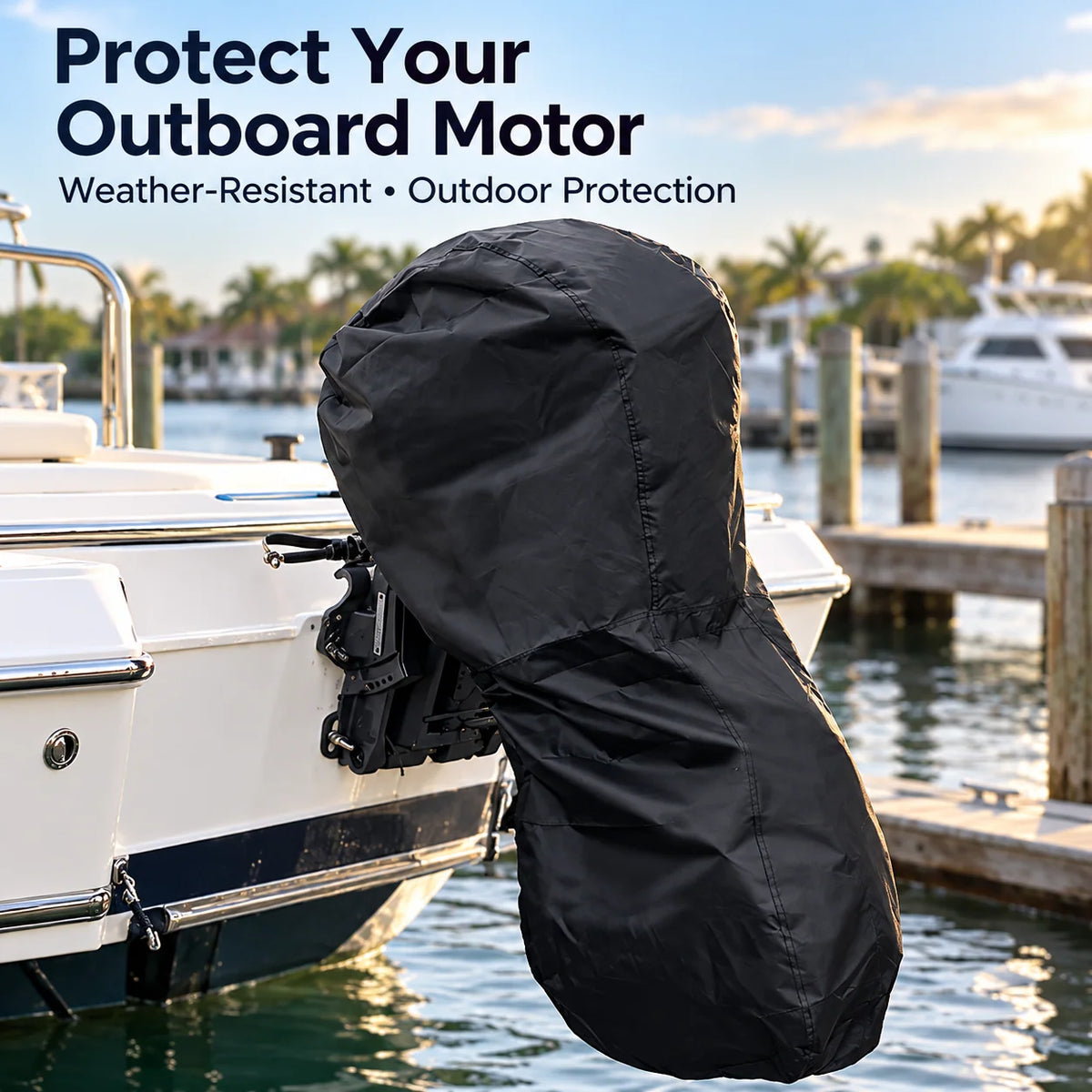 🚤 420D Oxford Outboard Motor Cover – Weather-Resistant Protection Against Rain, Sun & Dust 🛡️
