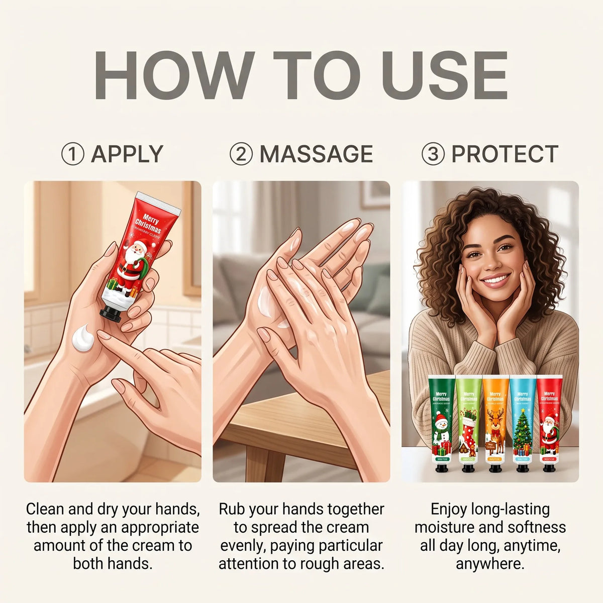 🎄 Christmas Scented Hand Cream Gift Set – Moisturizing Hand Care