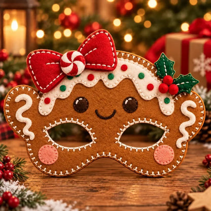 🔥HOT SALE🔥🎄 Handmade Christmas Felt Masks | Cute Holiday Party Costumes & Festive Dress-Up Accessories