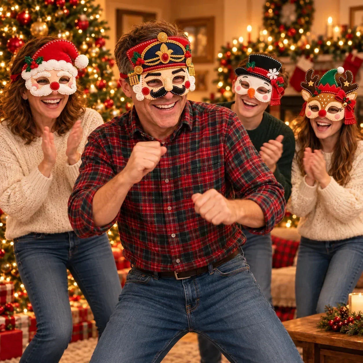 🔥HOT SALE🔥🎄 Handmade Christmas Felt Masks | Cute Holiday Party Costumes & Festive Dress-Up Accessories
