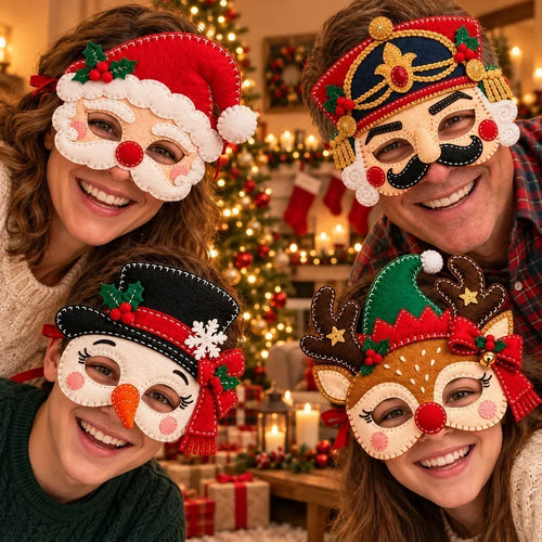 🔥HOT SALE🔥🎄 Handmade Christmas Felt Masks | Cute Holiday Party Costumes & Festive Dress-Up Accessories