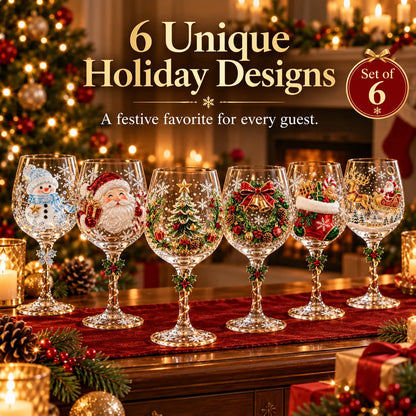 🎅Limited Edition🎄 Christmas Hosting Essential | 6-Piece Festive 3D Wine Glass Gift Set