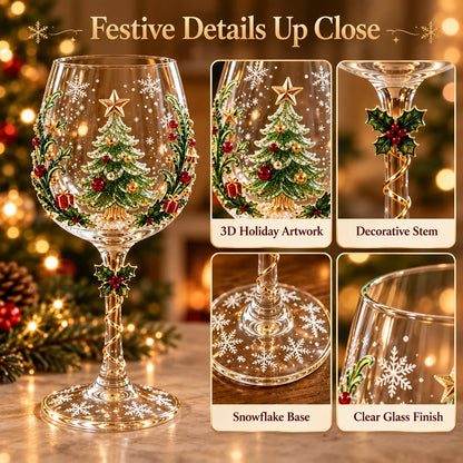 🎅Limited Edition🎄 Christmas Hosting Essential | 6-Piece Festive 3D Wine Glass Gift Set