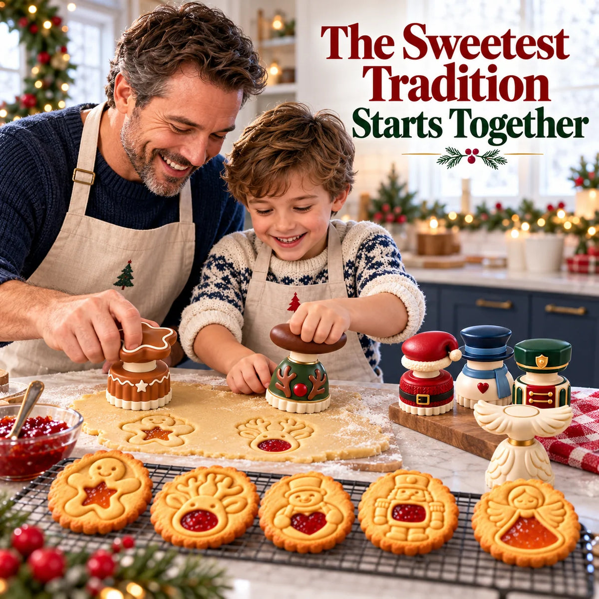 🔥Limited time 50% OFF -🍓🍪 Christmas Jam Cookie Press – Make Adorable Holiday Cookies at Home!