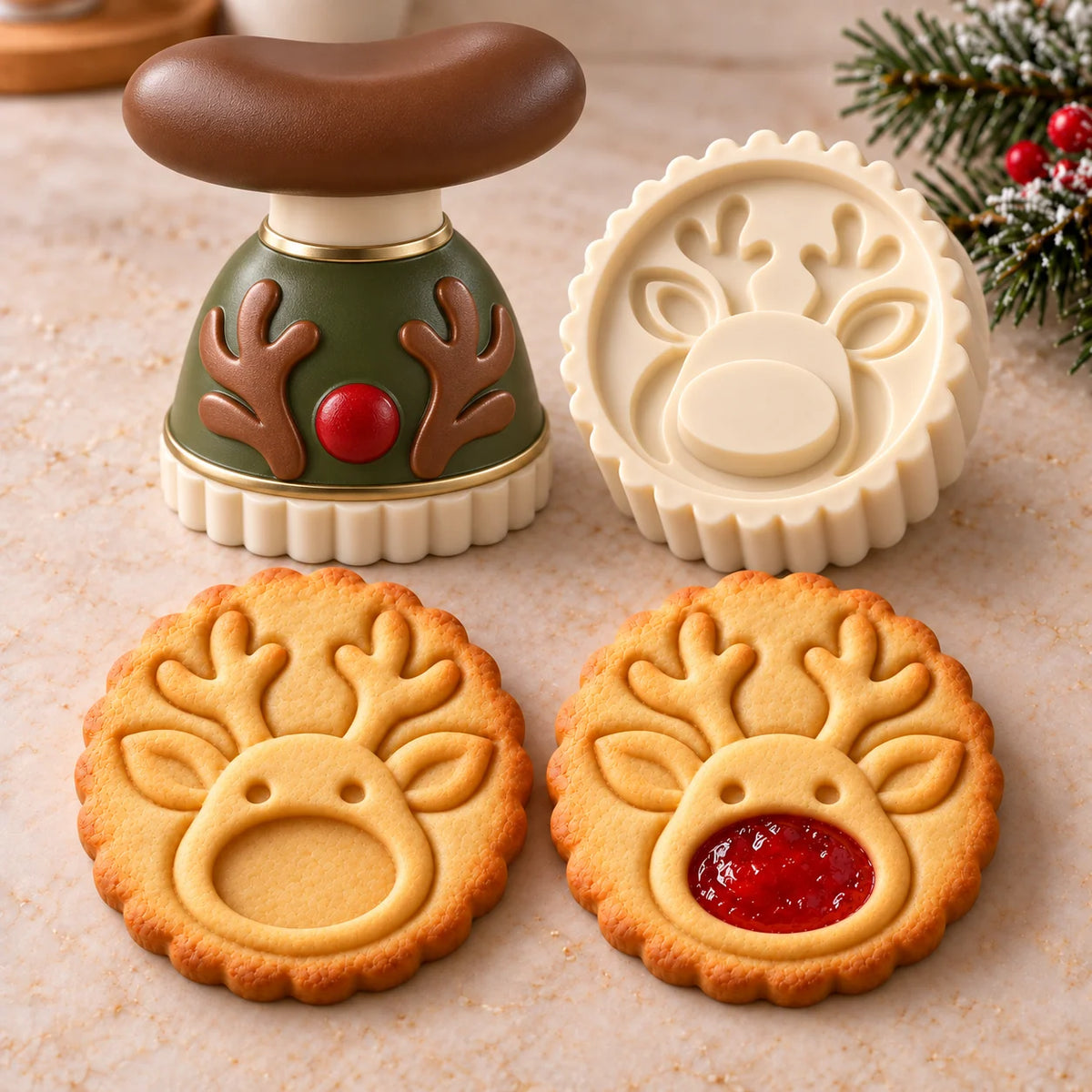🔥Limited time 50% OFF -🍓🍪 Christmas Jam Cookie Press – Make Adorable Holiday Cookies at Home!