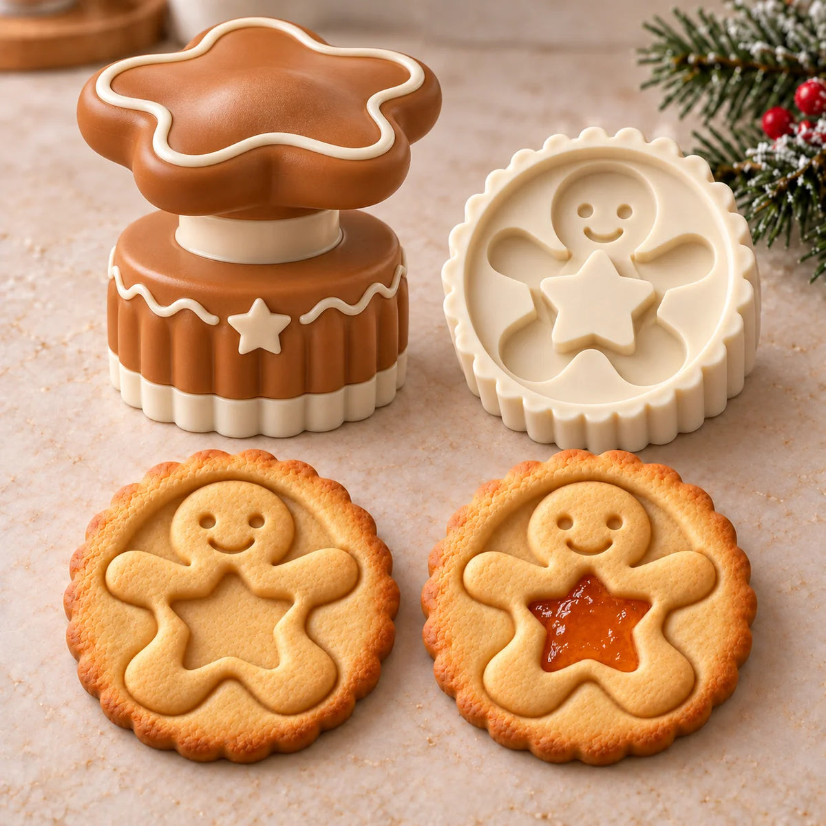 🔥Limited time 50% OFF -🍓🍪 Christmas Jam Cookie Press – Make Adorable Holiday Cookies at Home!