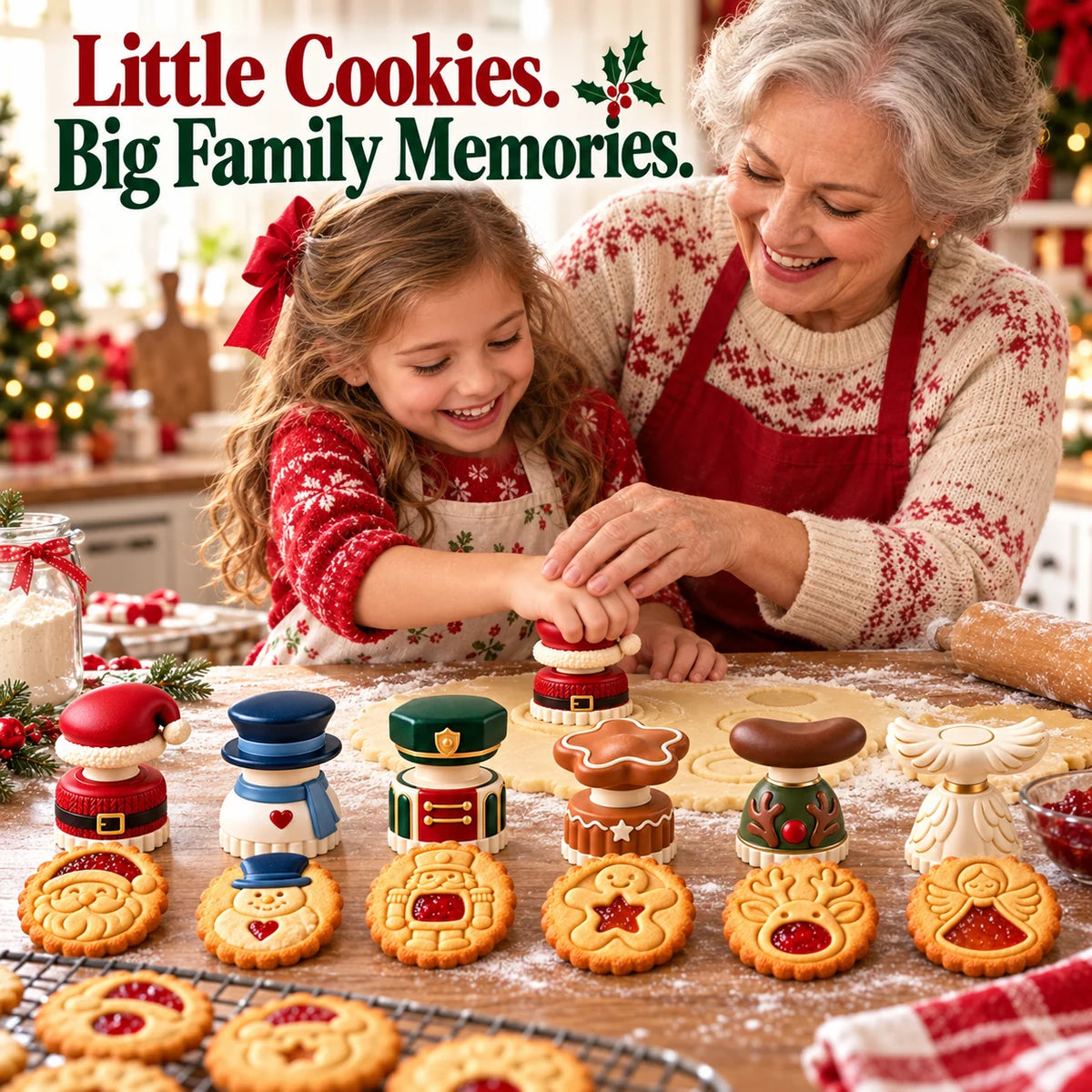 🔥Limited time 50% OFF -🍓🍪 Christmas Jam Cookie Press – Make Adorable Holiday Cookies at Home!