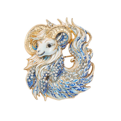 Luxury Zodiac Enamel Brooch – Choose Your Sign