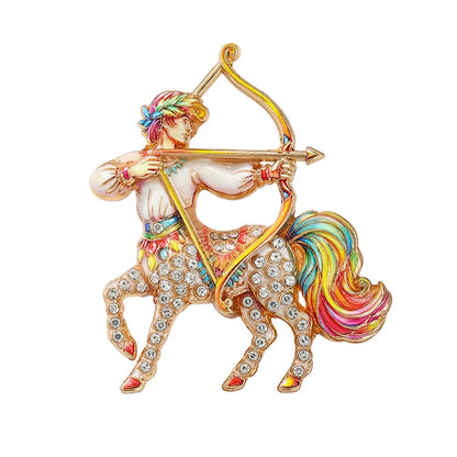 Luxury Zodiac Enamel Brooch – Choose Your Sign