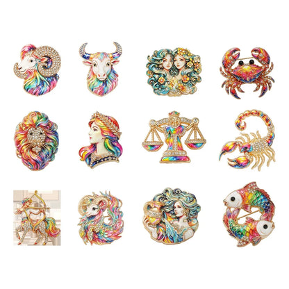 Luxury Zodiac Enamel Brooch – Choose Your Sign
