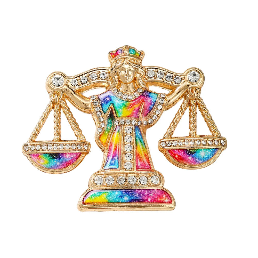 Luxury Zodiac Enamel Brooch – Choose Your Sign
