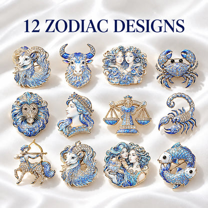Luxury Zodiac Enamel Brooch – Choose Your Sign