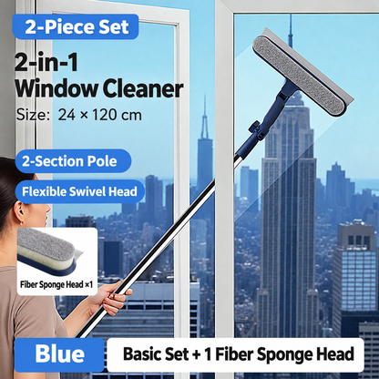 💦 Say Goodbye to Streaks! Dual-Sided Window Cleaning Tool
