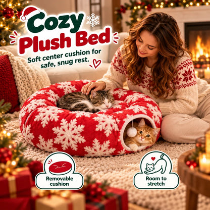🐱Christmas Tree Cat Tunnel🎄 The Ultimate Cat-Proof Tree Skirt & Hideaway （Free Shipping）🐾