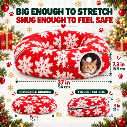 🐱Christmas Tree Cat Tunnel🎄 The Ultimate Cat-Proof Tree Skirt & Hideaway （Free Shipping）🐾